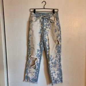Carmar High Waisted Acid Wash, Distressed Jeans